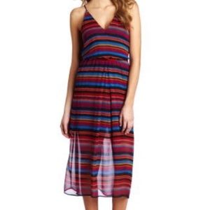 Joie Striped Silk Racerback Maxi Dress